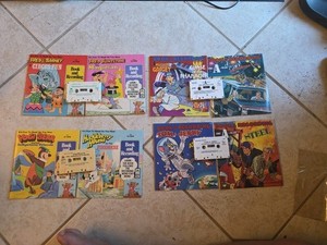 Vintage Read and Hear Cassette Tapes / Books - A-Team, Inspector Gadget, + More