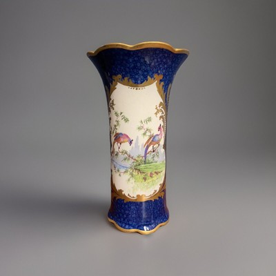 George Jones & Sons exotische Vögel kobaltblau & vergoldet dekorative Porzellan Vase