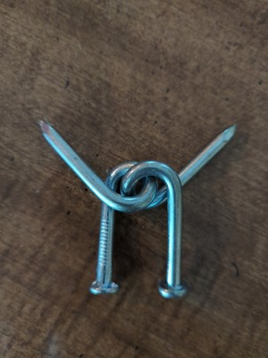 Brain Teaser Twisted Nail Puzzle -  Slightly Used Combined Shipping Chk Pictures