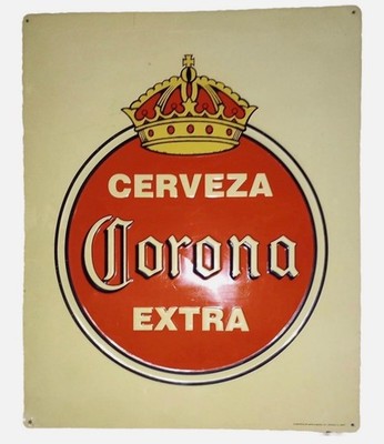 Vintage Corona Extra 100% Metal Beer Tin Sign Cerveza  21''x 26'' Corona Extra