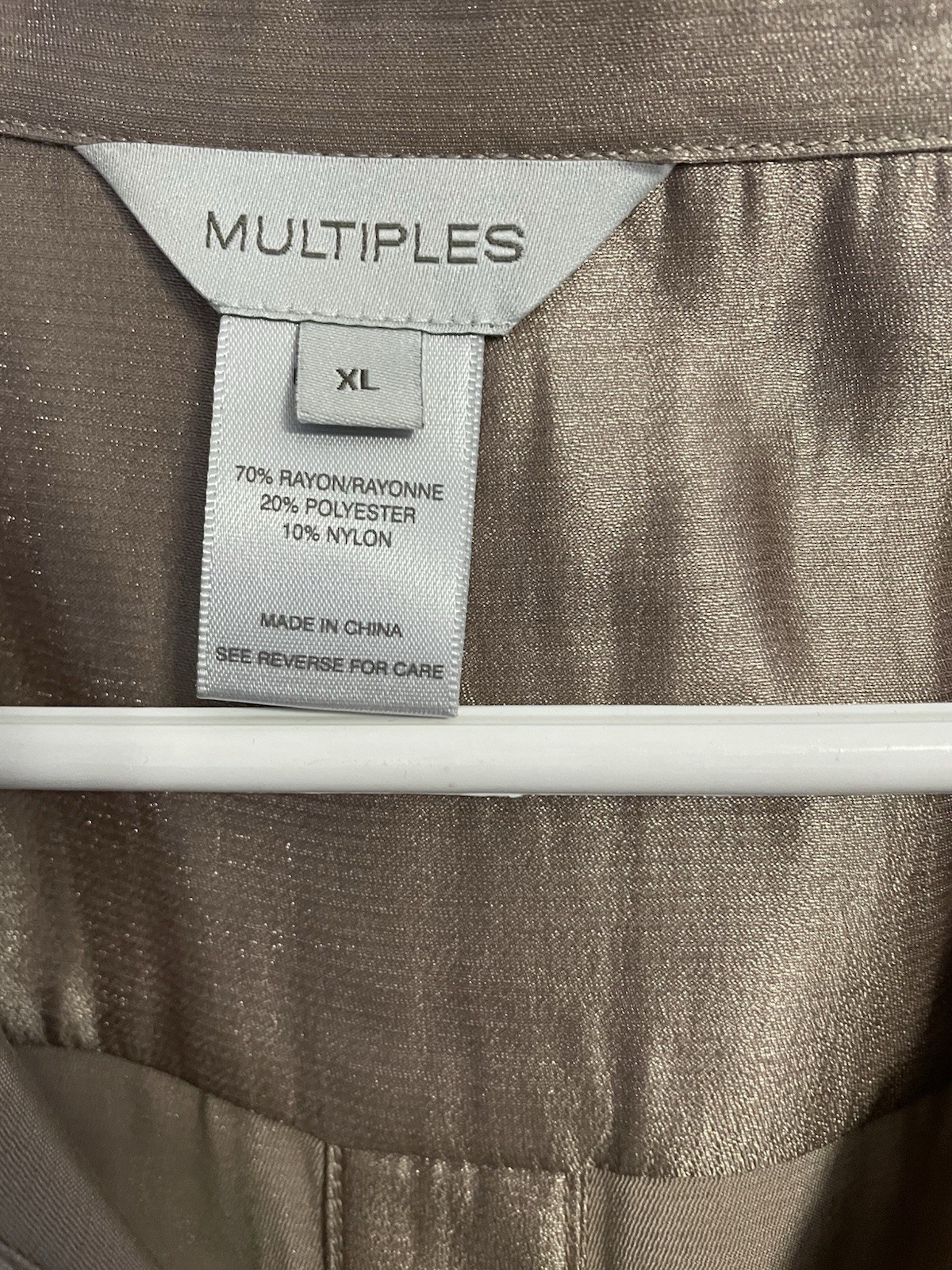 Women’s Multiples Button Up Iridescent Blouse Vin… - image 3