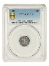 1829 H10C PCGS AU55 - Capped Bust Half Dime
