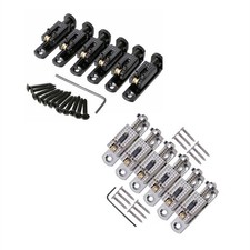 6Pcs Alloy+Copper Single Roller 3-8 String Bridge For Guitar Cigar Box Banjo