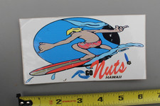 Go Nuts Hawaii Surfer White Surf Surfboard Aloha OG V1B Vintage Surfing STICKER