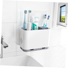 Toothbrush and Toothpaste Holders for Bathrooms Countertop - Whitegrey
