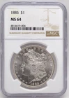 1885 $1 Morgan .9 90% Silver Dollar NGC MS64
