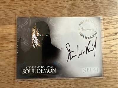 Spike Trading Card A8 Autograph Steven W. Bailey Rare Mint Buffy Angel