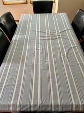 Large Blue and White Fine Stripe Tablecloth, for up to 6 Seats
