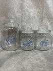 Anchor Hocking Vtg Flour Sugar Coffee Vintage Glass Cannisters NOS No Box