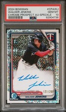 Walker Jenkins 2024 Bowman Chrome Auto Speckle Refractor  127/299 PSA 10 CPA-WJ