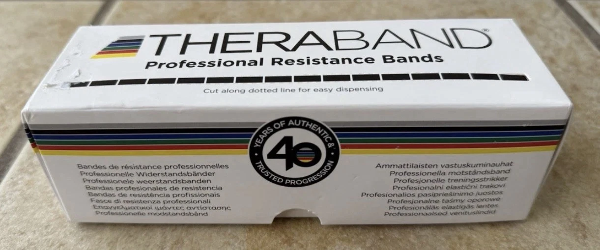 NEW SEALED THERABAND Pro Resistance Bands 6 Yard Roll 5.8lbs / 2.6kg - FREE SHIP