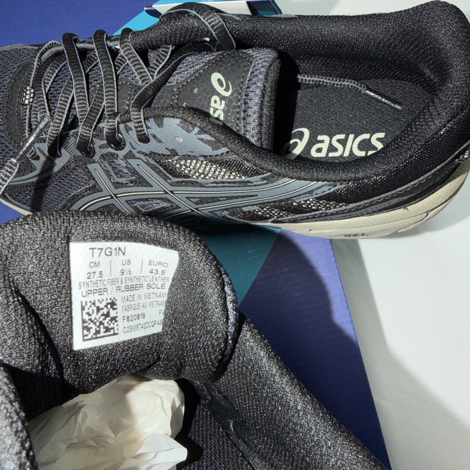 ASICS Men's Gel Venture 6 T7G1N Size 9 1/2 Black Gray Running Shoes thumbnail 10