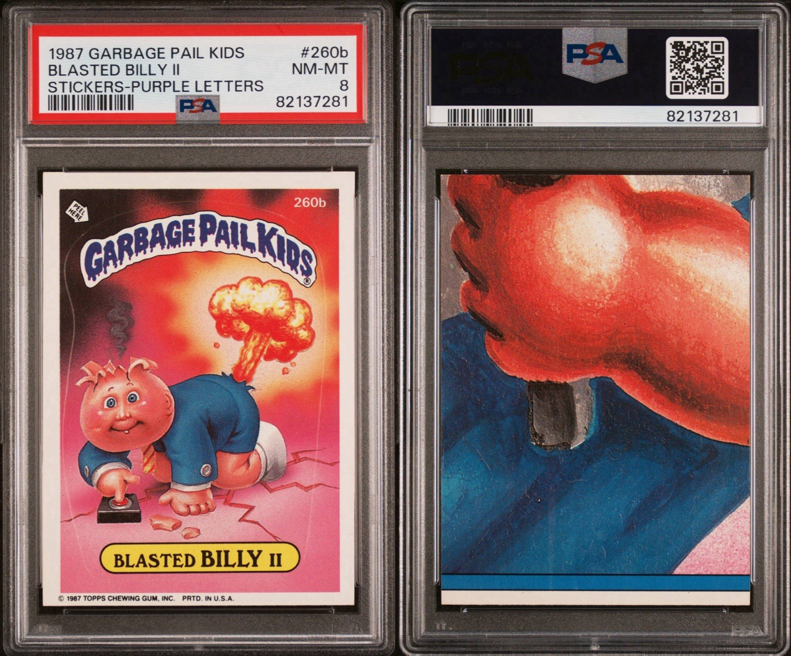 1980's Garbage Pail Kids Stickers PSA Recognized Error Lot (7 Total) With Case view 6