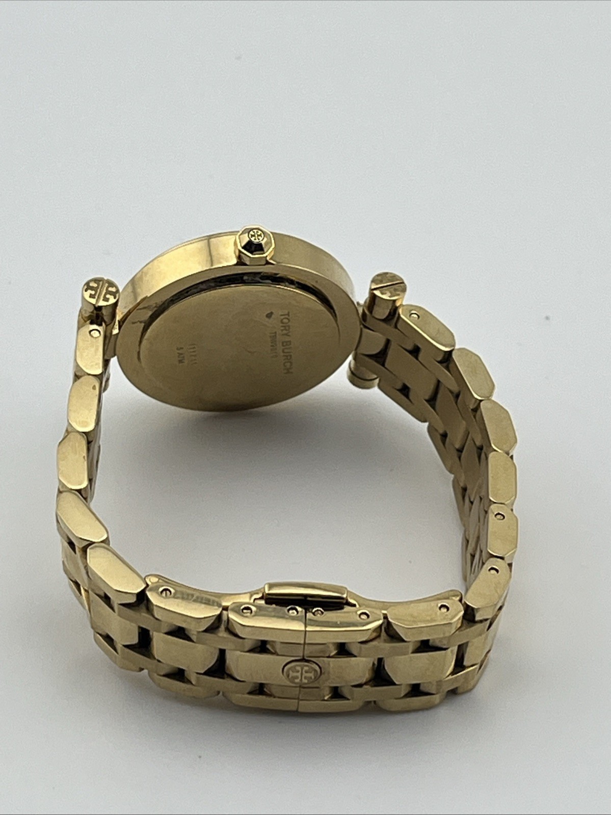 Tory Burch Classic Small Navy Blue Dial & Gold Tone Watch TBW9010 *Working* thumbnail 7