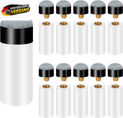 Pool Queue Spitzen Set 12mm Ersatz Tipps mit Schraubzwinge für Billiard Snooker
