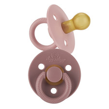 Itzy Ritzy Natural Rubber Pacifiers for 0  6 Mos, Set of 2, Blossom/Rosewood
