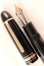 AWESOME 1985-90 MONTBLANC 149 FOUNTAIN PEN ~ 14K GOLD NIB ~ SPLIT EBONITE FEED