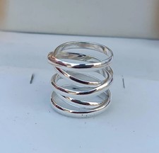 Handmade Sterling Silver Wide Band Ring Meditation Jewelry Men's / Woman MK 256