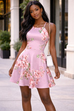 Pink Floral Sundress women's small