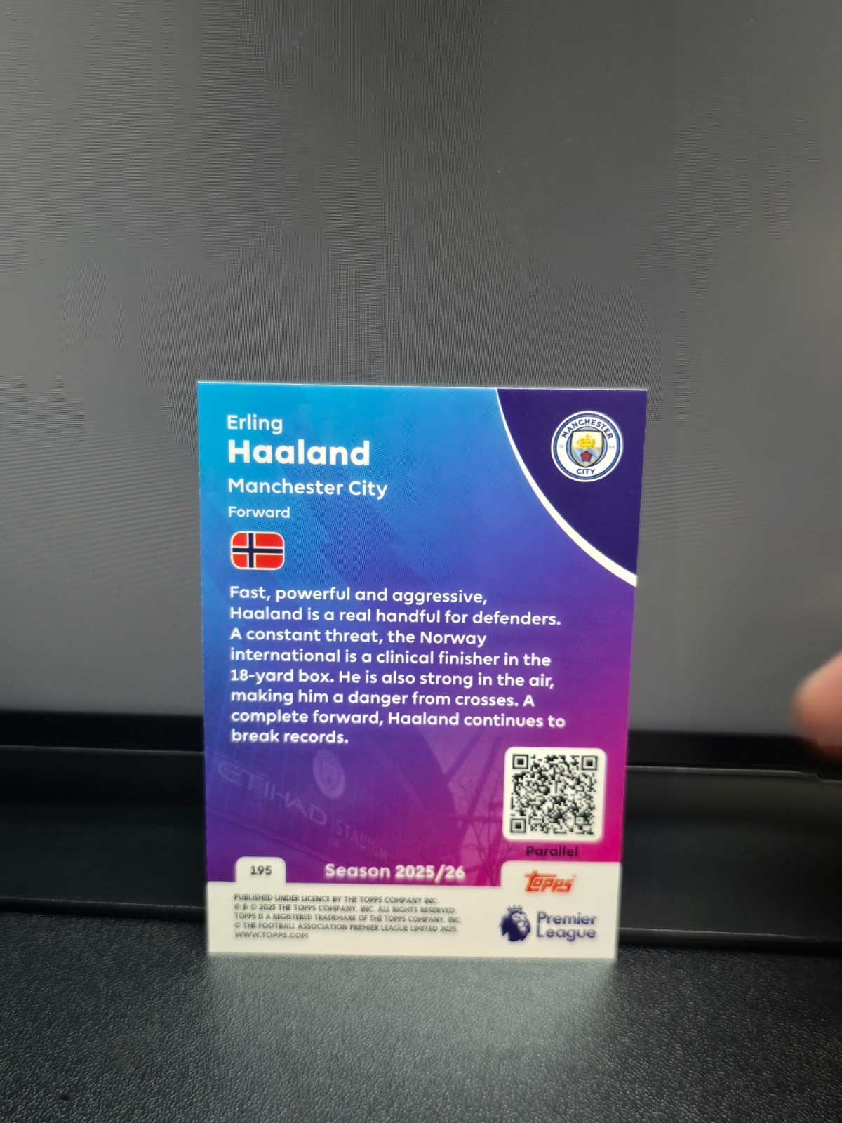 2025-26 Topps Premier League - Erling Haaland-blue view 2