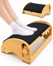 Bulado Wooden Foot Rest Under Desk, Ergonomic 4-Height Adjustable Footrest