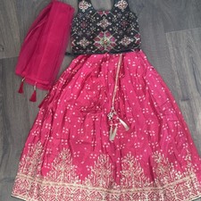 Girls Indian Lengha Pre-Owned Size 28 Multi-colored