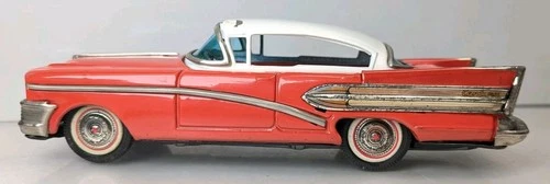 RARE Vintage BANDAI JAPAN Car BUICK CENTURY 1958 Tin Litho Toy Red