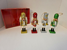 New In Box Set Of 4 Sparkly Nutcracker Christmas Ornaments