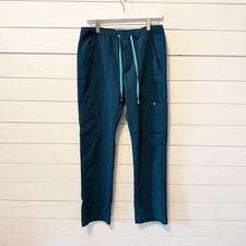 FIGS Technical Collection Cargo scrub pants in a teal Size Medium