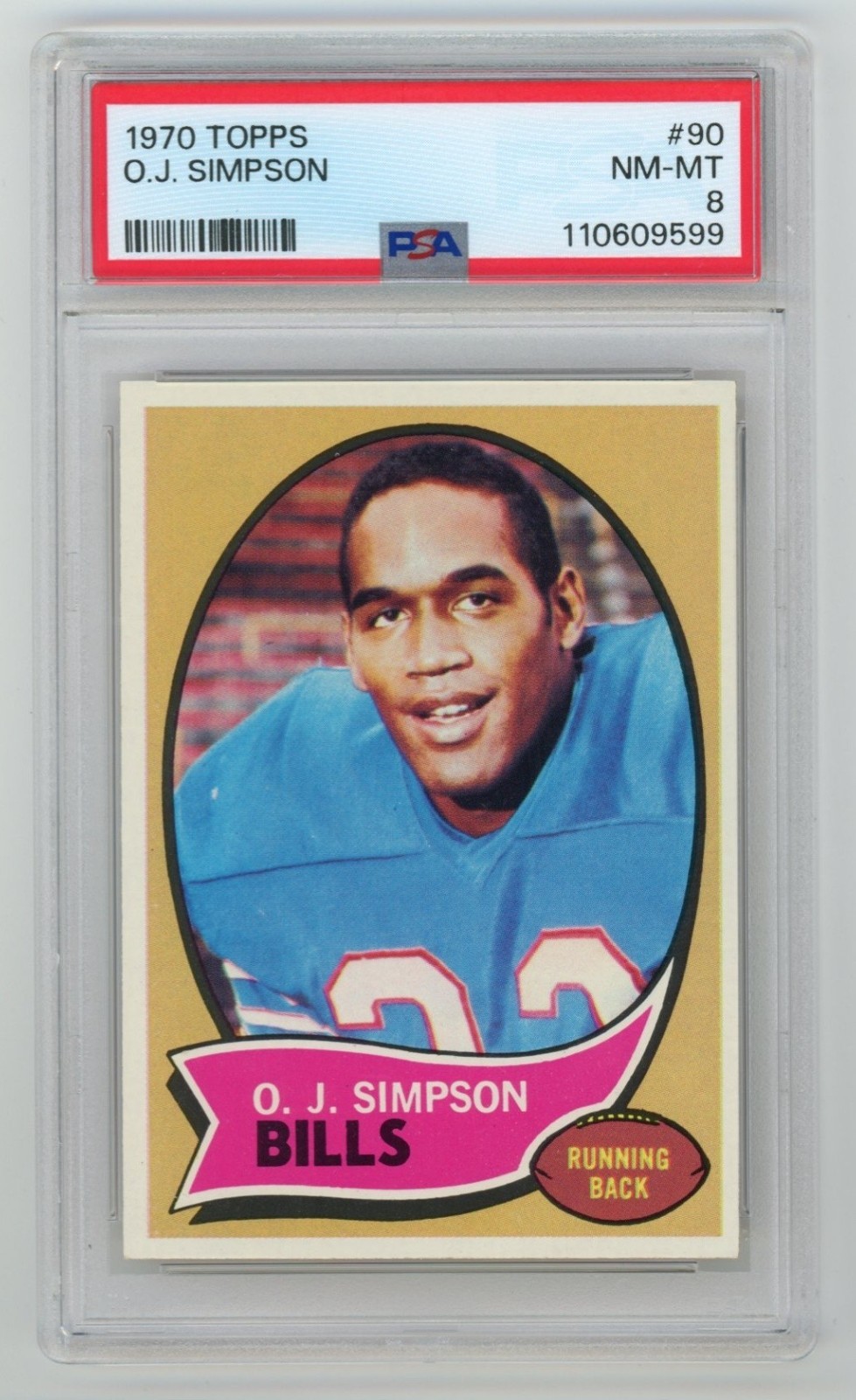 1970 topps OJ Simpson rookie #90 PSA 8 SHARP
