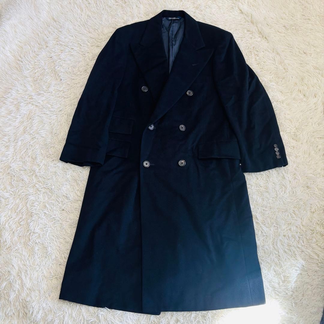 POLO BY RALPH LAUREN Double Chester Coat Navy L 90s Vintage Used From Japan