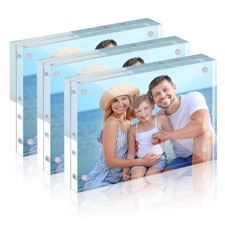 Acrylic Picture Frames 4x6, 3 Pack Magnetic 4 x 6 Picture Frame, Double Sided...