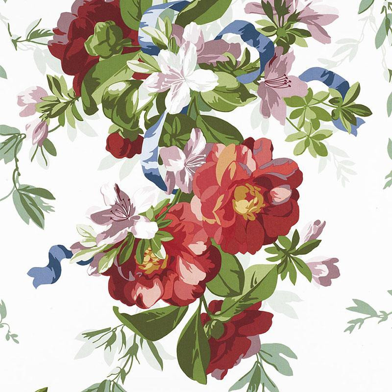 1.6 Yards Schumacher Ellesmere Ribbon Floral in Ivory 173810