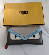 Fendi Zip Around Long Wallet Monster Bug Eye ...