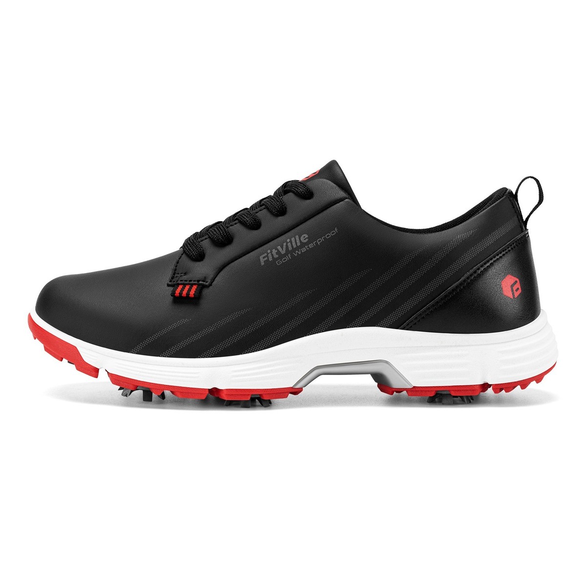FitVille Men's Spiked Golf Shoes Water-Resistant Lightweight w