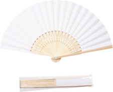 Paper Hand Fans, 8.3 Inch Foldable Handheld Fans for Wedding Favors, Party Decor