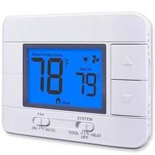 Non Programmable Thermostat for Home 1 Heat/ 1 Cool Single-Stage Blue Backlight