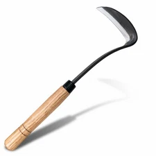 Japanese Weeding Sickle Hoe Gardening Tools 13-Inch Remover High-Carbon Steel