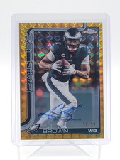 A.J. BROWN 2025 TOPPS CHROME GOLD GEOMETRIC REFRACTOR AUTO /50 Q5692