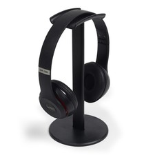 Black Curved Headphone Stand Desk Aluminum Rod ABS Gaming Headset Holder Office