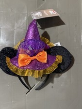 Disney Parks Halloween Witch Hat Light Up Minnie Ears Headband Brand New 