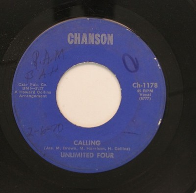 Unlimited Four - Soul / Funk 45 - Calling / I Wanna Be Blue On Chanson