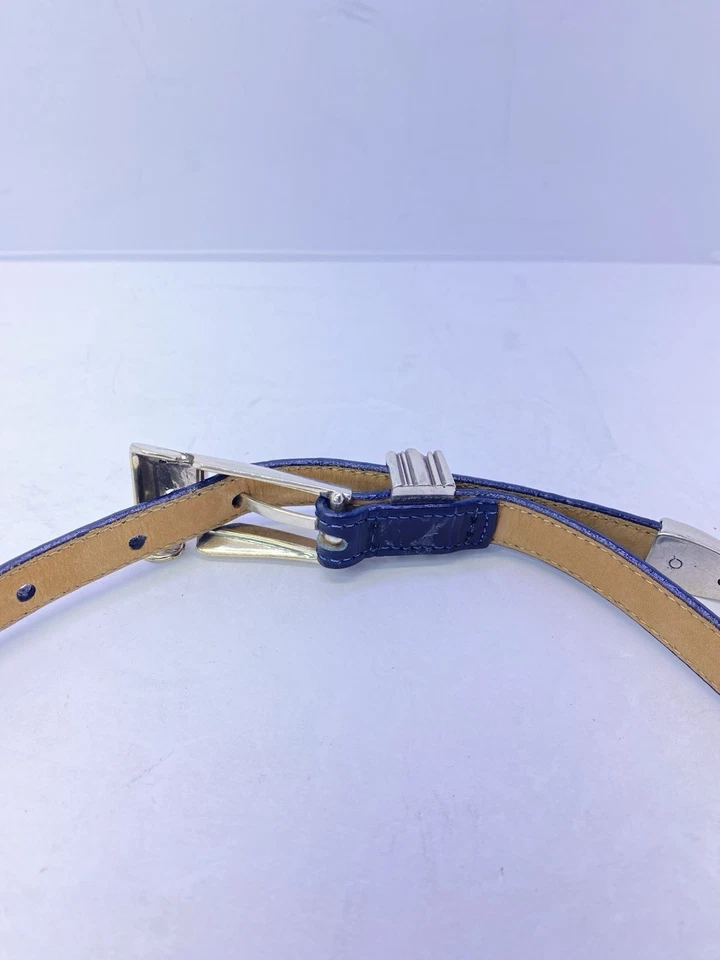 Cinturón Western Reversible Brighton Negro Tostado Cuero de Cocodrilo Hebilla Plateada Talla M 30 Foto 4 de 4