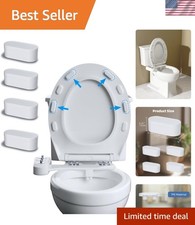 White Toilet Seat Bumpers - Noise-Reducing, Self-Adhesive for Bidet Attachments