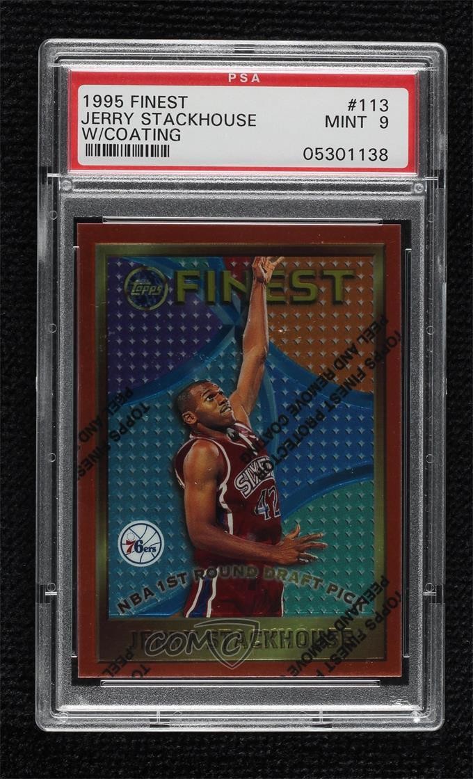 1995-96 Topps Finest Jerry Stackhouse #113 PSA 9 MINT e3v