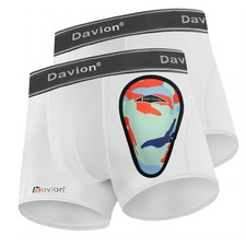 Davion 2-Pack Baseball Cup Youth Boys Underwear with kids Small, White-2pack