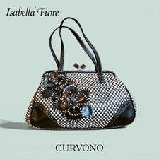 Isabella Fiore Black Woven bag, leather Appli...