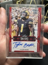 Tyler Badie 2022 Leaf Draft - Autographs #BA-TB2 Red (AU, RC) 🏈Football Card