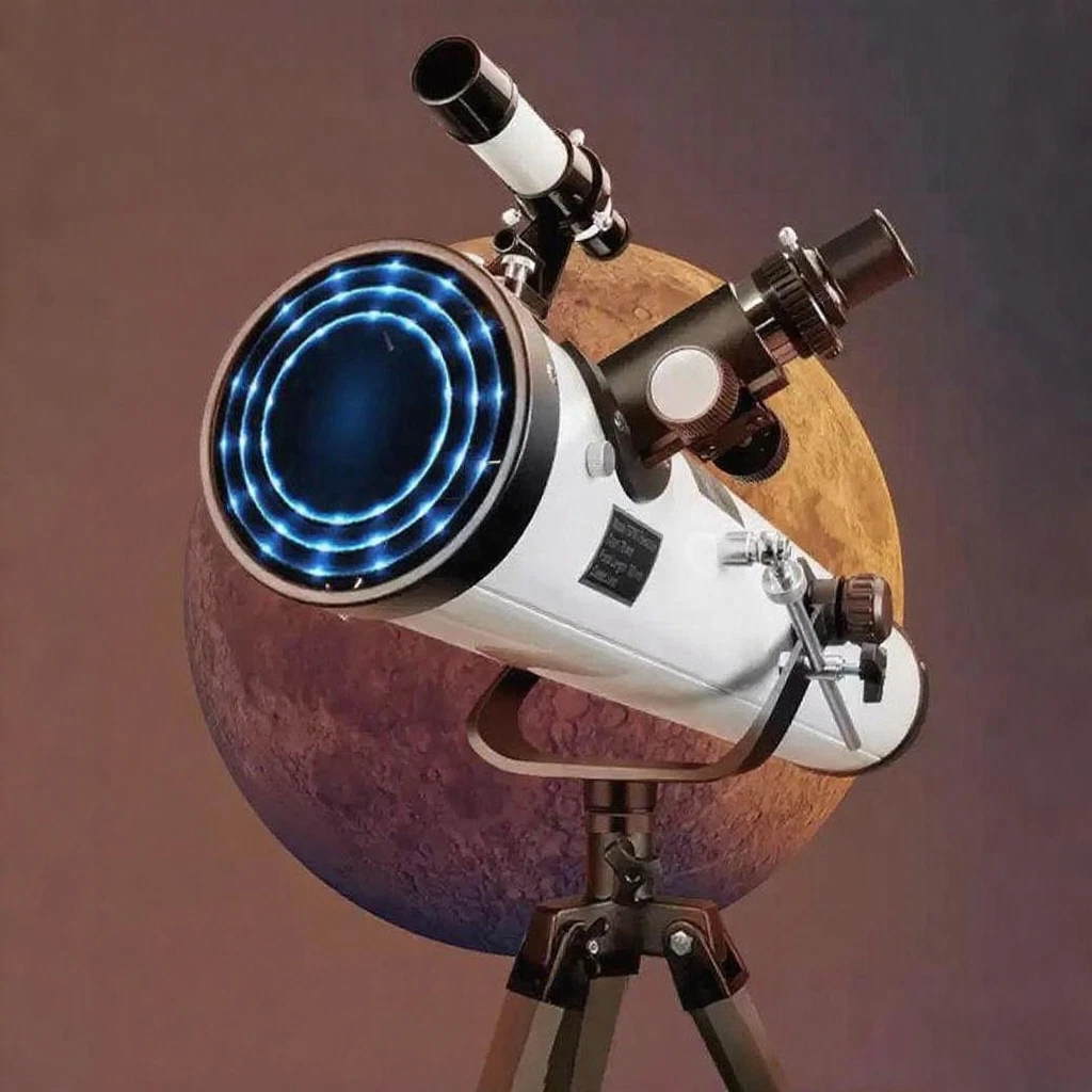 Telescopio Reflector Dobsonian IQCrew 76 Mm - 35X-350X Aumentos, Con Trípode Y 2 Lentes Barlow