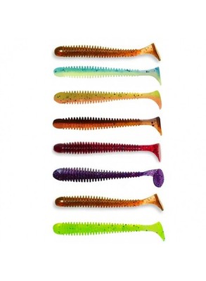 Crazy Fish Vibro Worm 3'' 7cm soft lure 5 pcs squid scent paddle tail